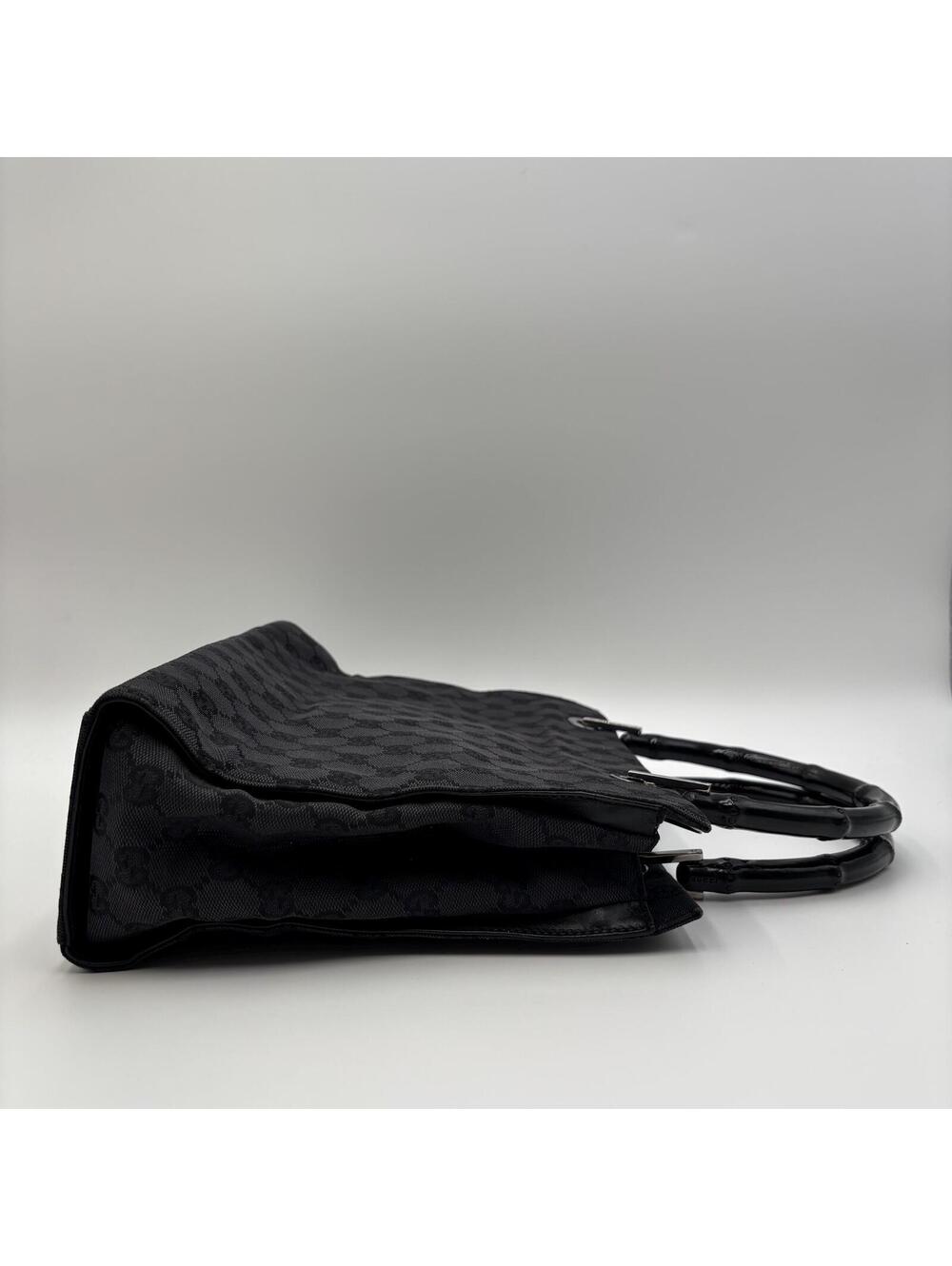 Gucci Bamboo GG Canvas Tote Bag Black - Picture 4 of 12
